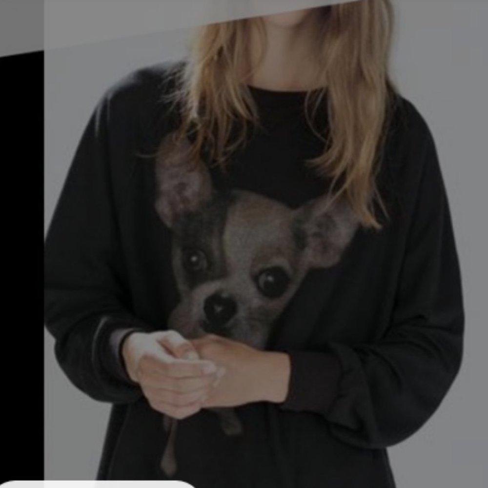 Zara Black Sweater with Dog Print
